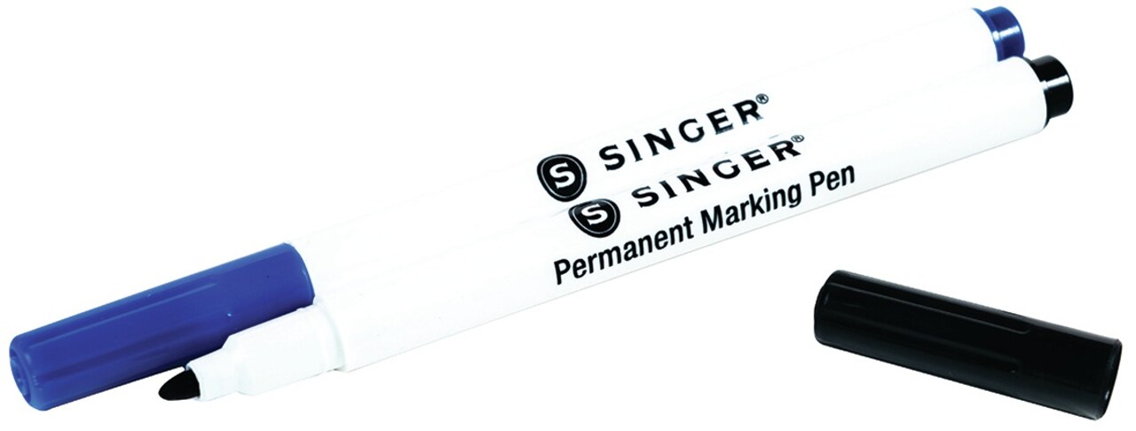 SINGER QuiltPro Permanent Fabric Marking Pens - Fine-Black & Blue 2/Pkg